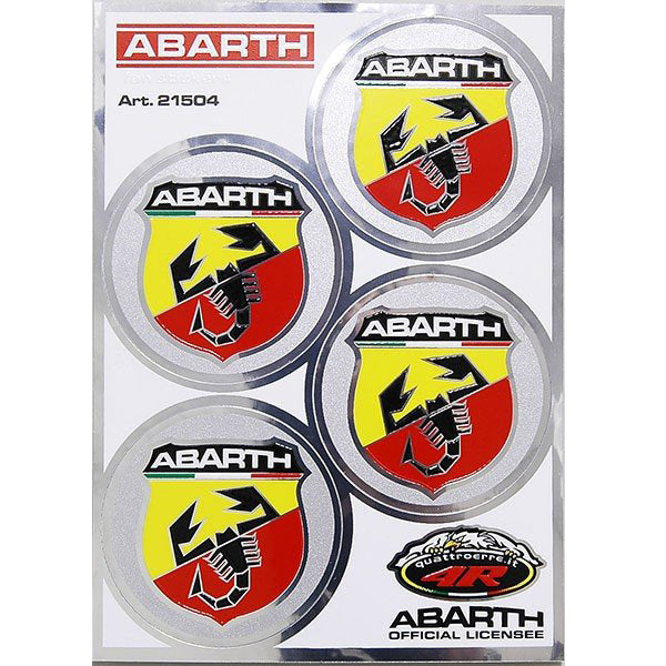 Abarth Embleem stickervel rond (4pcs/48mm)