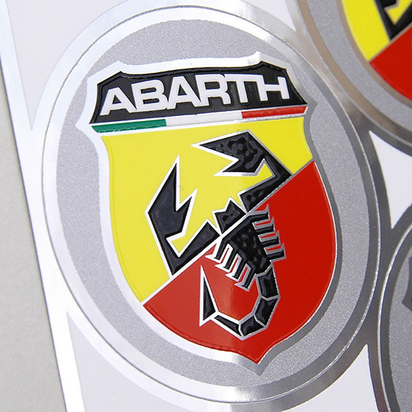 Abarth Embleem stickervel rond (4pcs/48mm)