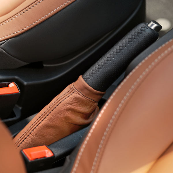 Abarth 500/595/695 - Lederen handrem hoes bruin