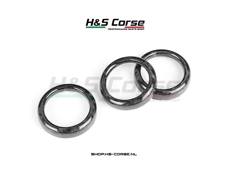 Abarth 500/595/695 - Dashboard Knopjes (gevaren licht) omlijsting carbon