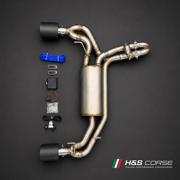 Abarth 500/595/695 - Einddemper met klep "Akra-Style" Carbon eindtips