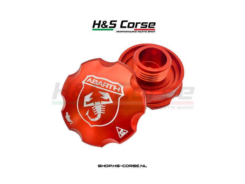 Abarth 500/595/695 /Punto - Aluminium Olie dop - Rood