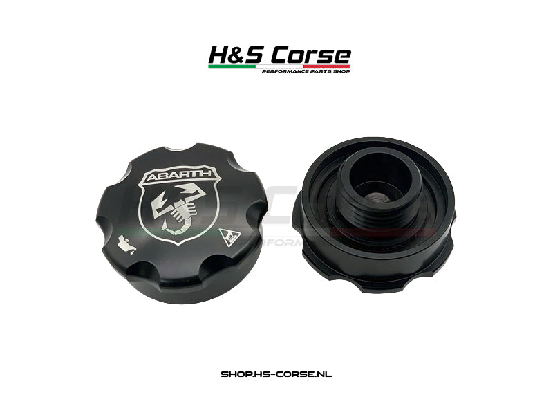 Abarth 500/595/695 /Punto - Aluminium Olie dop - Zwart
