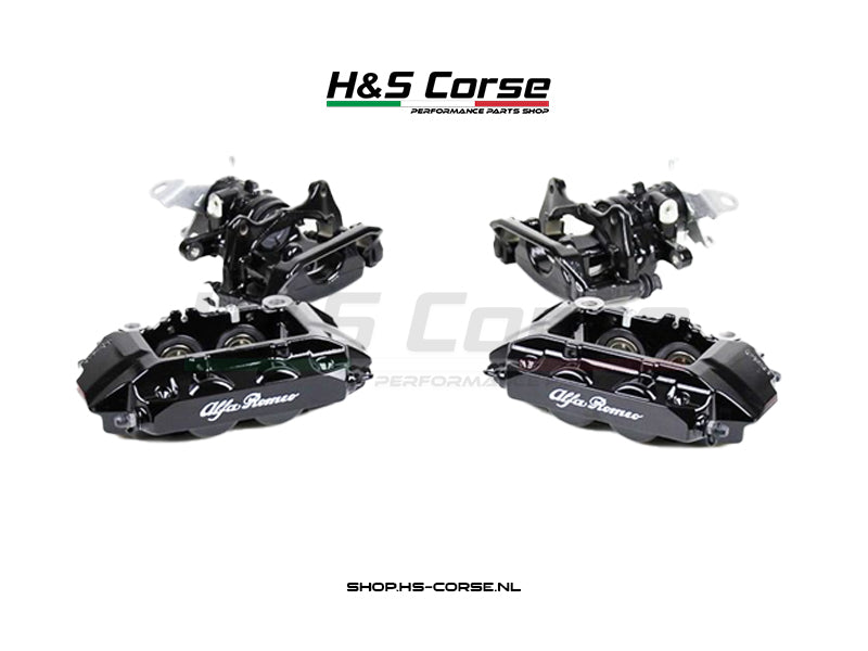 Brembo 305 remklauwen zwart + achter klauwen zwart