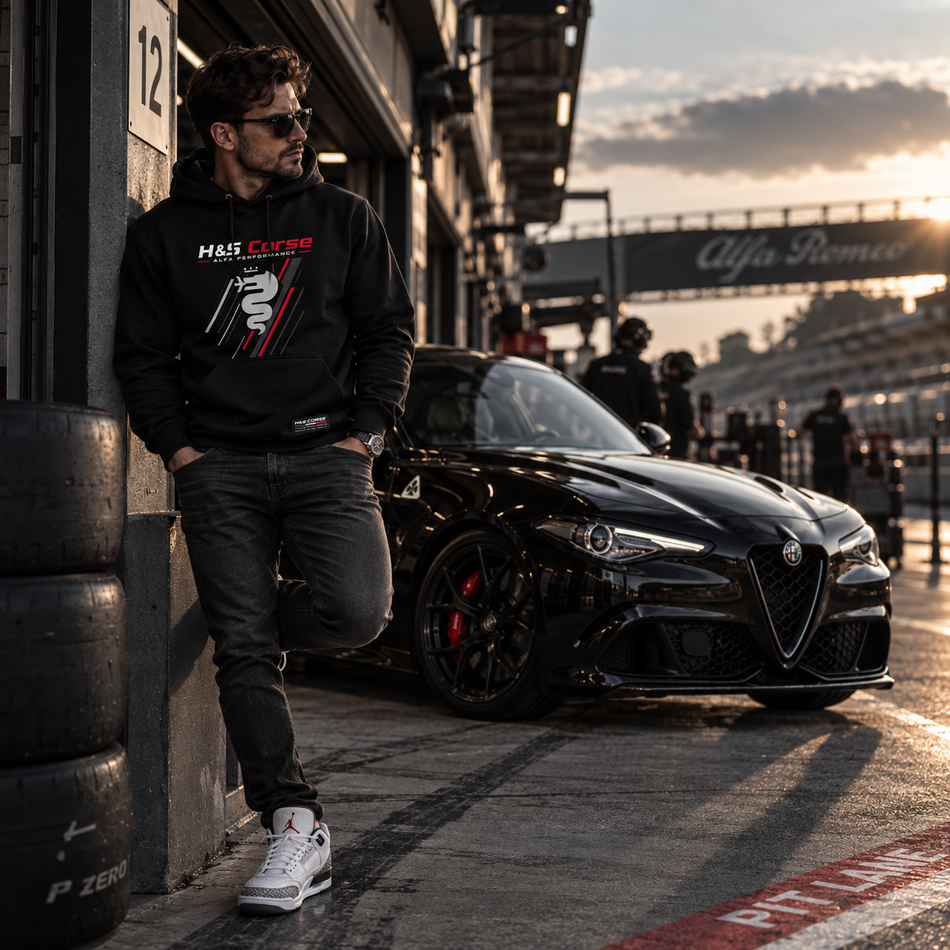 PRE ORDER | H&S CORSE - Alfa Performance Hoodie Zwart - Heren