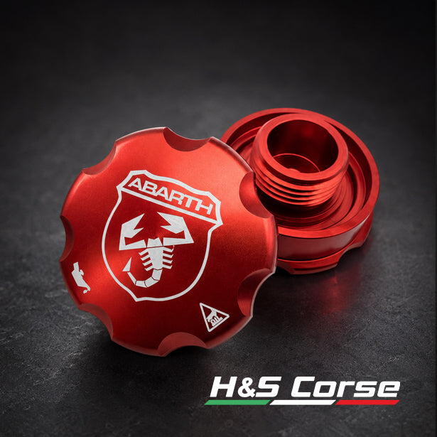 Abarth 500/595/695 /Punto - Aluminium Olie dop - Rood