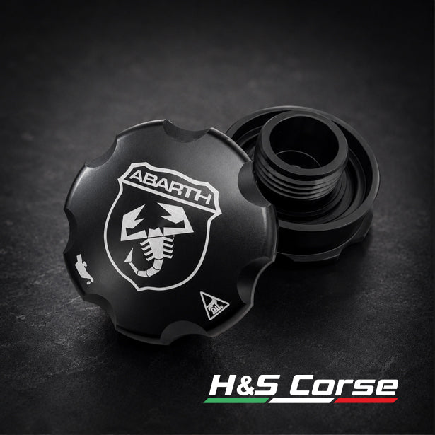 Abarth 500/595/695 /Punto - Aluminium Olie dop - Zwart