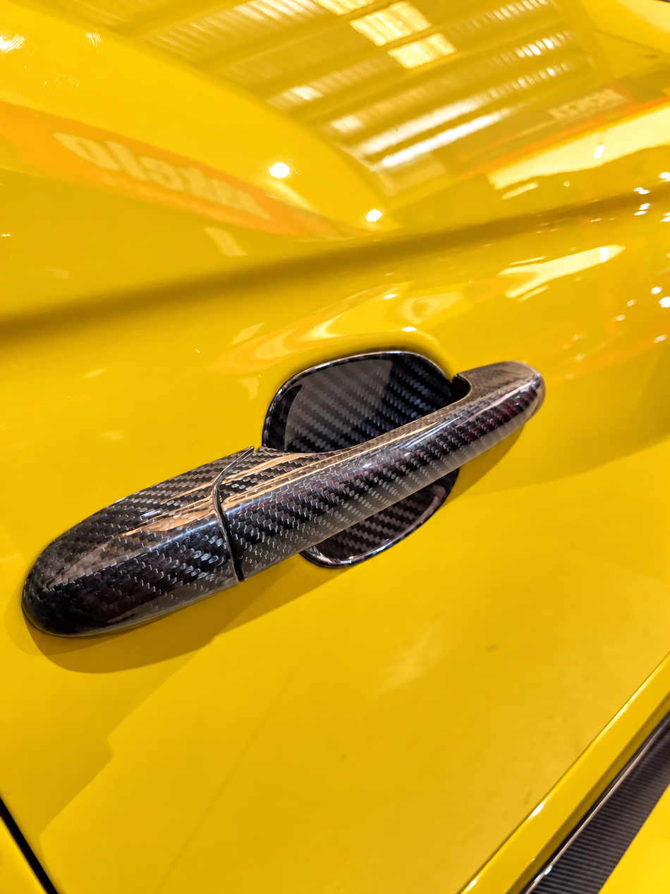 Carbon Deurgreep hendel insert cover buitenzijde - Abarth 500/595/695