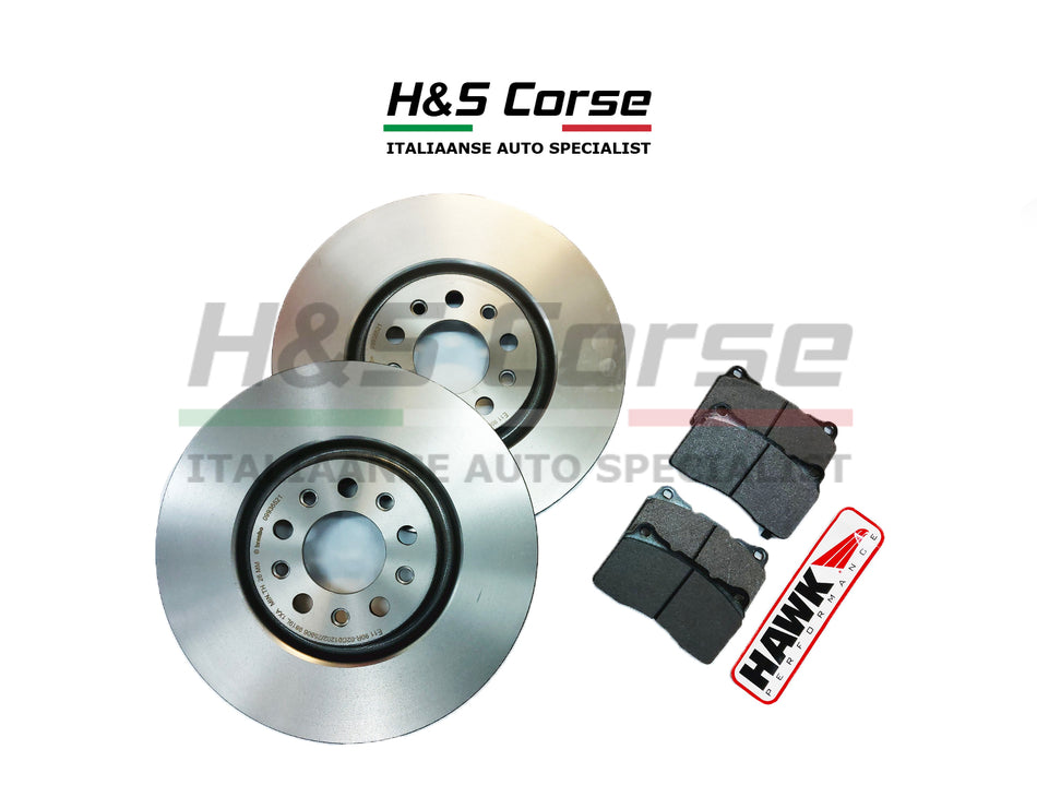 Hawk HP PLUS + Brembo Gecoate Remschijven Dicht - Alfa Giulietta