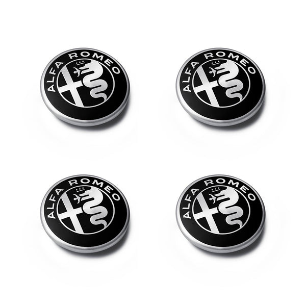 Set di 4 coprimozzi da 60 mm - Tonale / Giulia / Stelvio / Giulietta